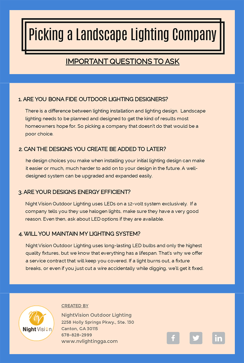 How to Pick a Landscape Lighting Company [infographic]